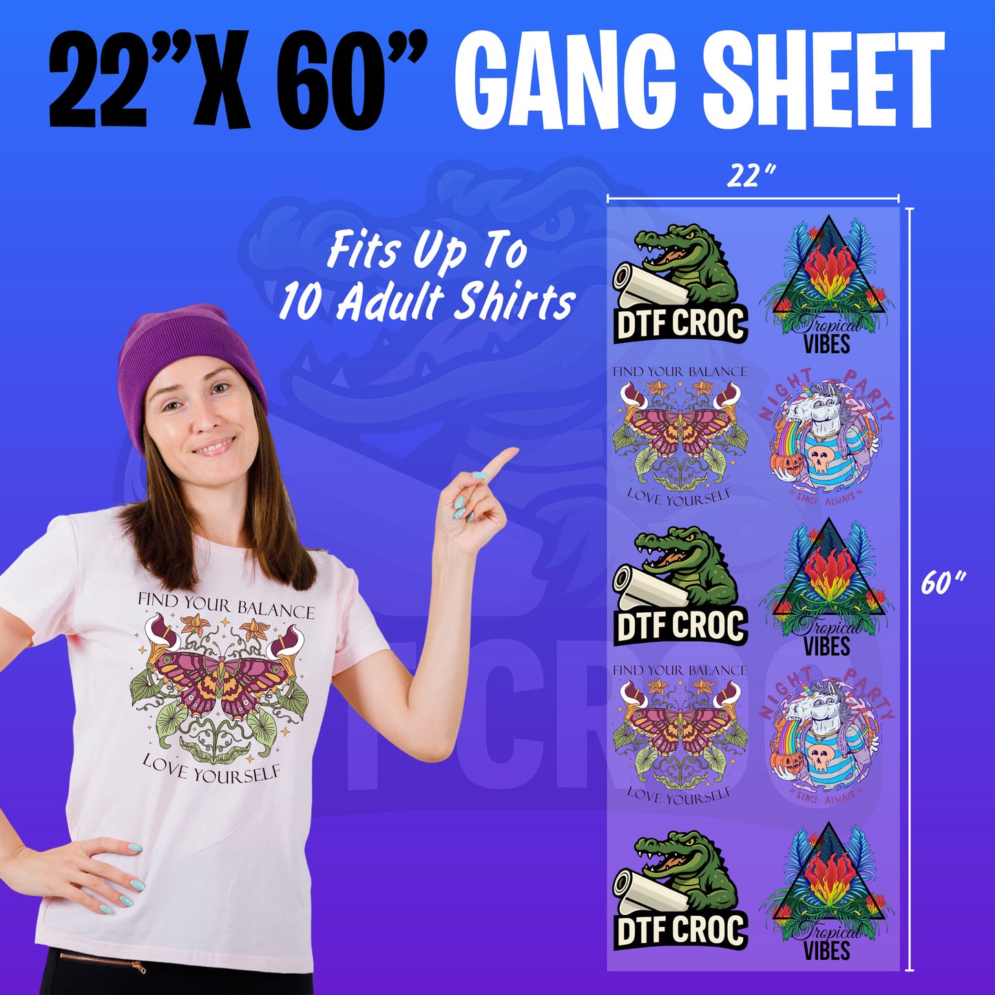 Build DTF Transfers Gang Sheet