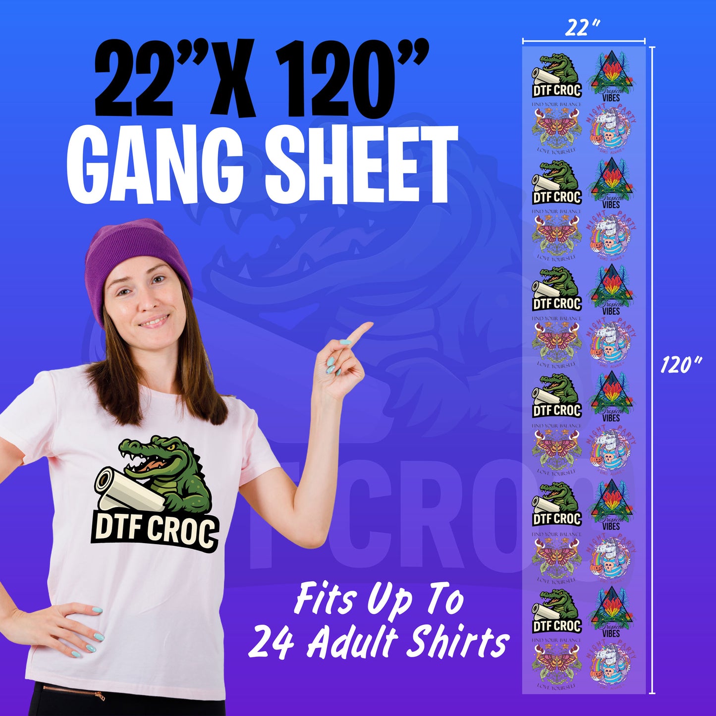 Build DTF Transfers Gang Sheet