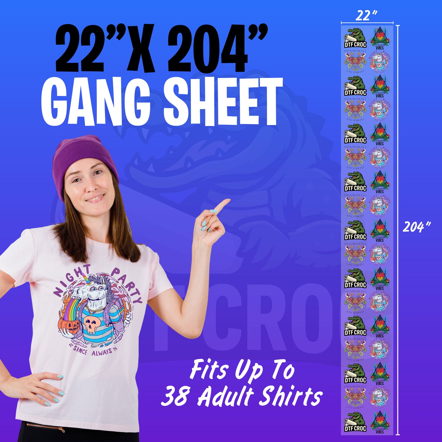 Build DTF Transfers Gang Sheet