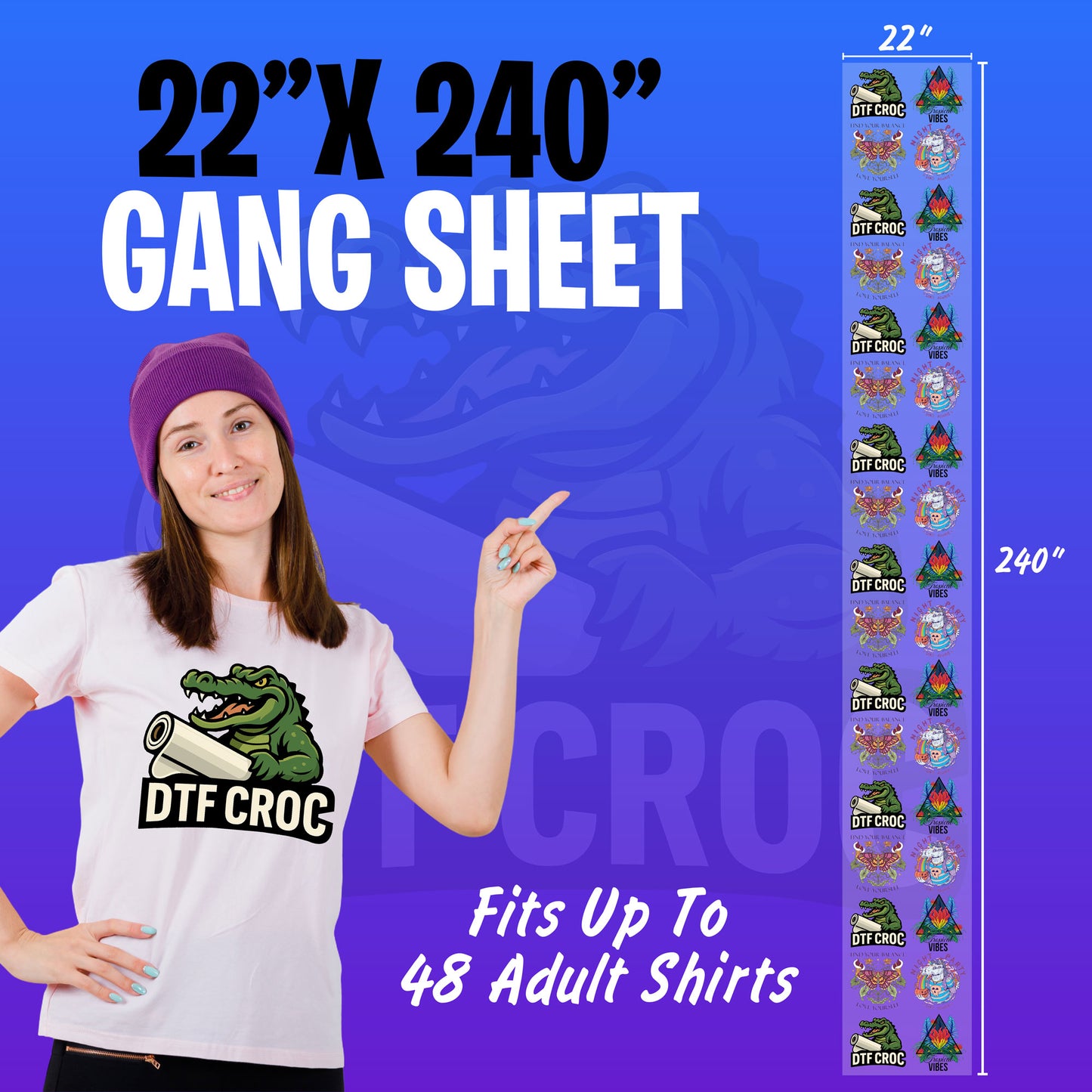 Build DTF Transfers Gang Sheet